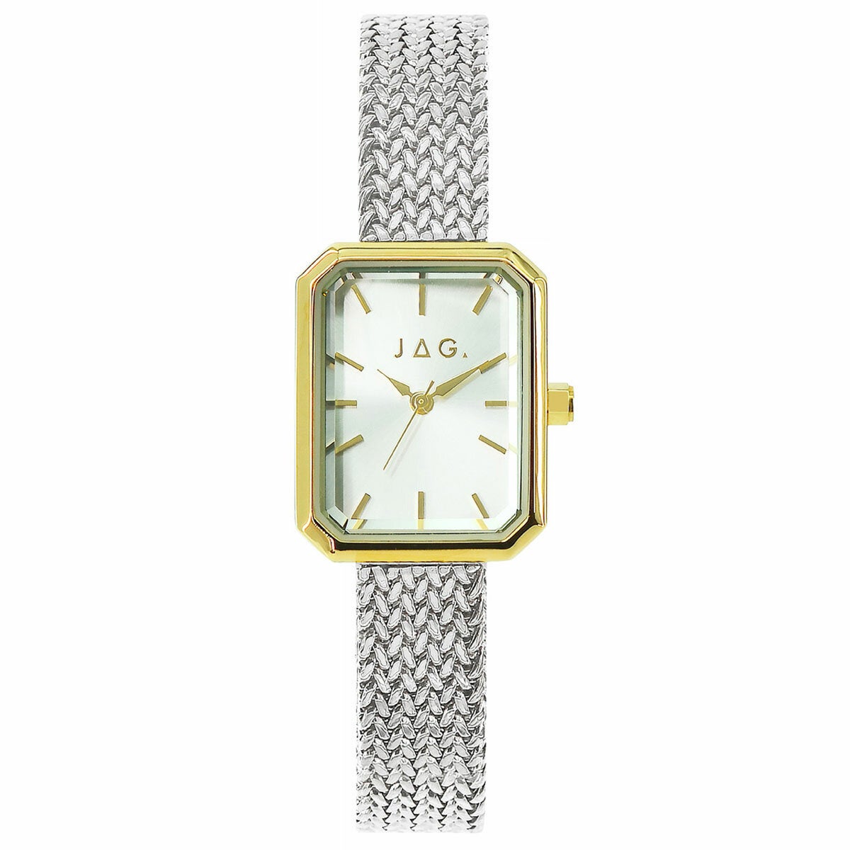 JAG Balmain Silver Dial Gold Case Mesh Band Women's Watch J2998A JAG Balmain Silver Dial Gold Case Mesh Band Women's Watch J2998A