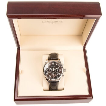 Longines Men's Master Auto Black Leather Watch L2.759.4.51.7
