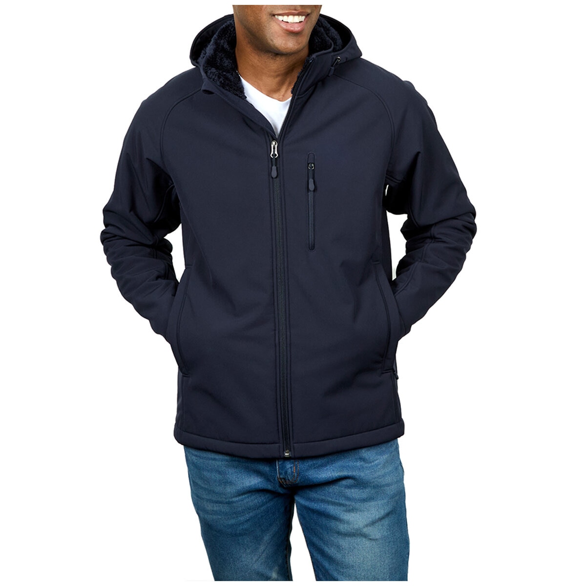 Kirkland Signature Men's Fleece Softshell Jacket Blue