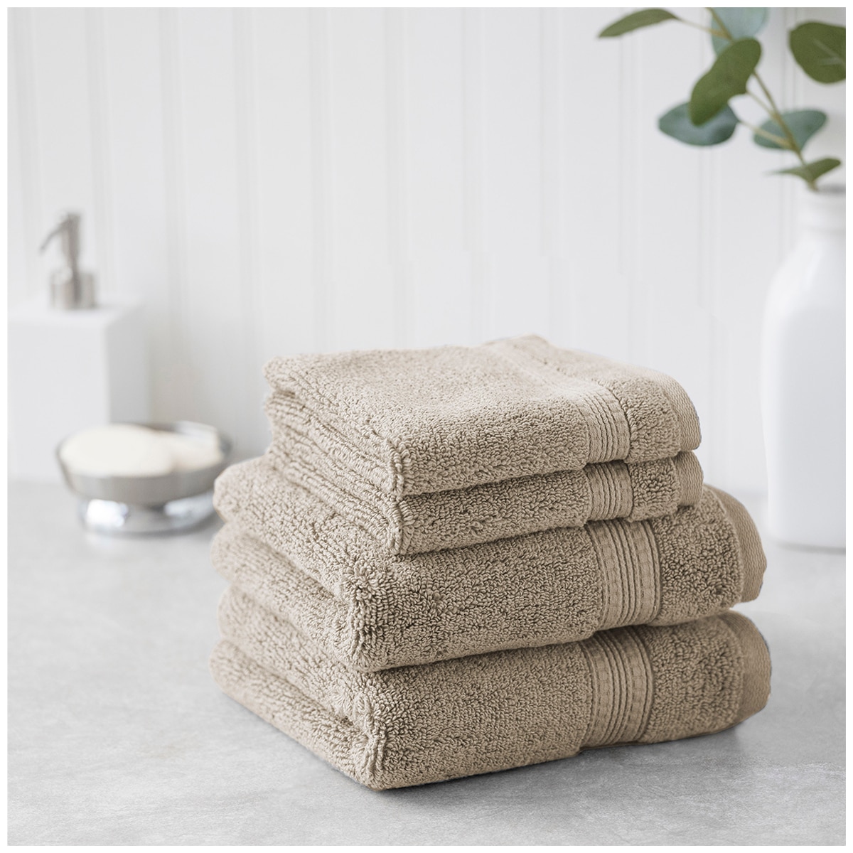 Grandiose 4 pack HandFace Towel Set - Tan