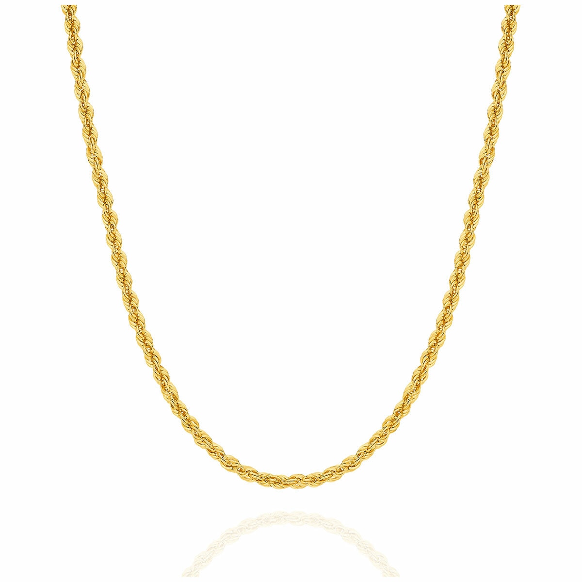 18KT Yellow Gold Diamond Cut Hollow Rope Chain