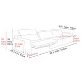 Valencia Valentina Leather Reclining Lounge 3 Seater Grey Color