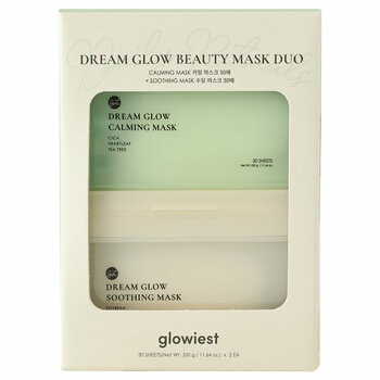 Glowiest Dream Glow Beauty Mask Duo Soothing + Calming 2 x 30 Count
