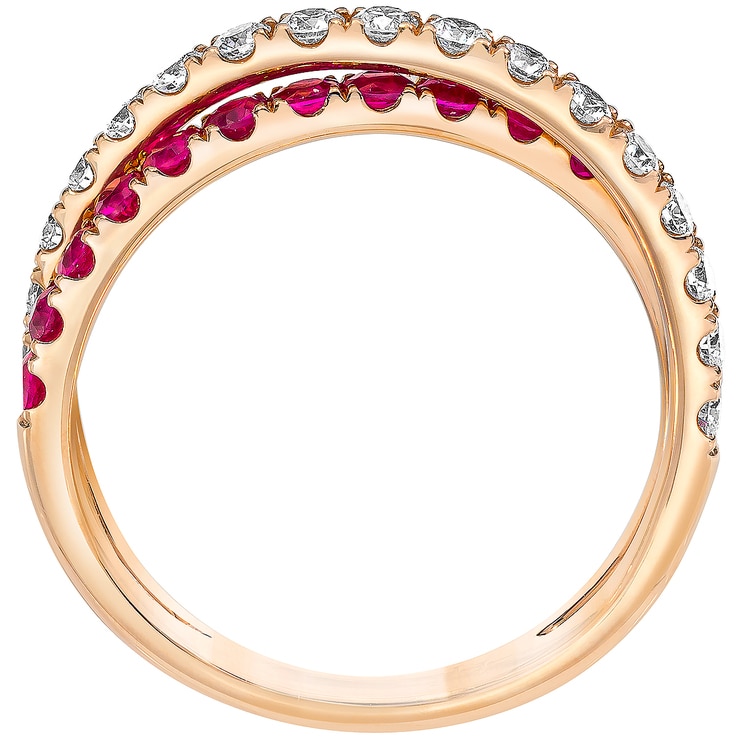 18KT Rose Gold Ruby and Diamond Ring Costco Australia
