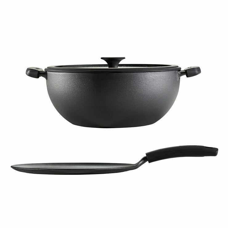 TRAMONTINA KADAI&TAWA P30 CAST IRON SET