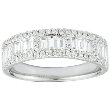18KT White Gold 0.96ctw Baguette Cut Diamond Ring