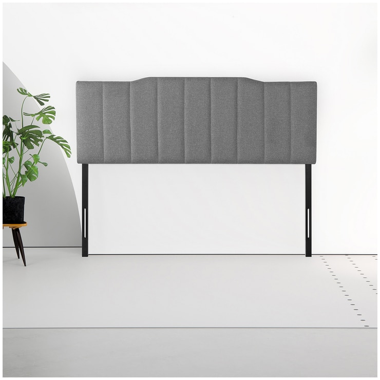 Blackstone Upholstered Channel Stitched Headboard Double Grey Costco