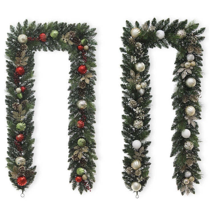 CGH 2.7m Pre-Lit Decorated Holiday Artificial Garland CGH 2.7m Pre-Lit Decorated Holiday Artificial Garland