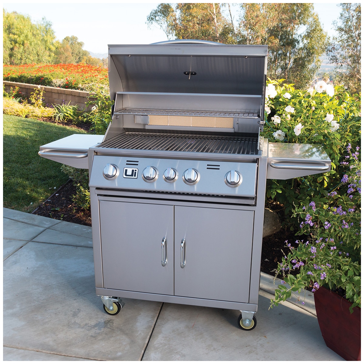 Urban Islands  304 Stainless Steel 30" 4 Burner Grill Cart LP