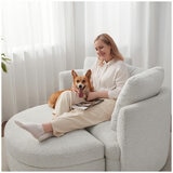 Aiden & Ivy Fabric Accent Chair With Storage Ottoman