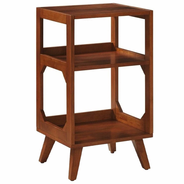 Crosley Asheville Record Player Stand, Storage for Vinyl Records - Walnut