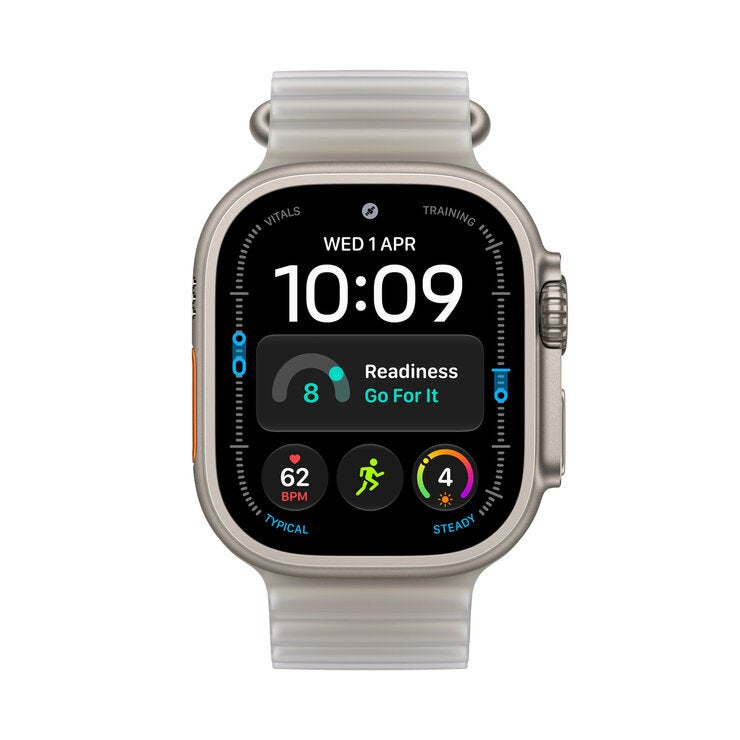 Apple Watch Ultra 4 GPS + Cellular 49mm Natural Titanium Case with Translucent Grey Ocean Band Apple Watch Ultra 4 GPS + Cellular 49mm Natural Titanium Case with Translucent Grey Ocean Band