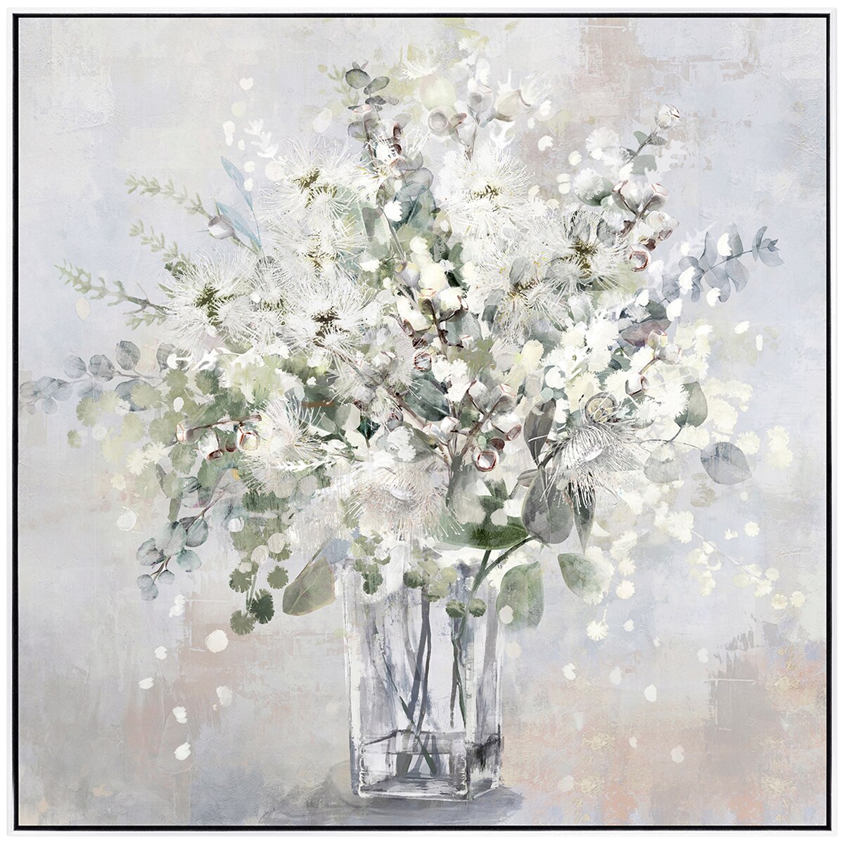 NF Living White Bloom Framed Painting Costco Australia
