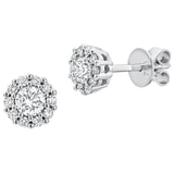 0.45ctw Dia Round Brillant with Halo Earrings