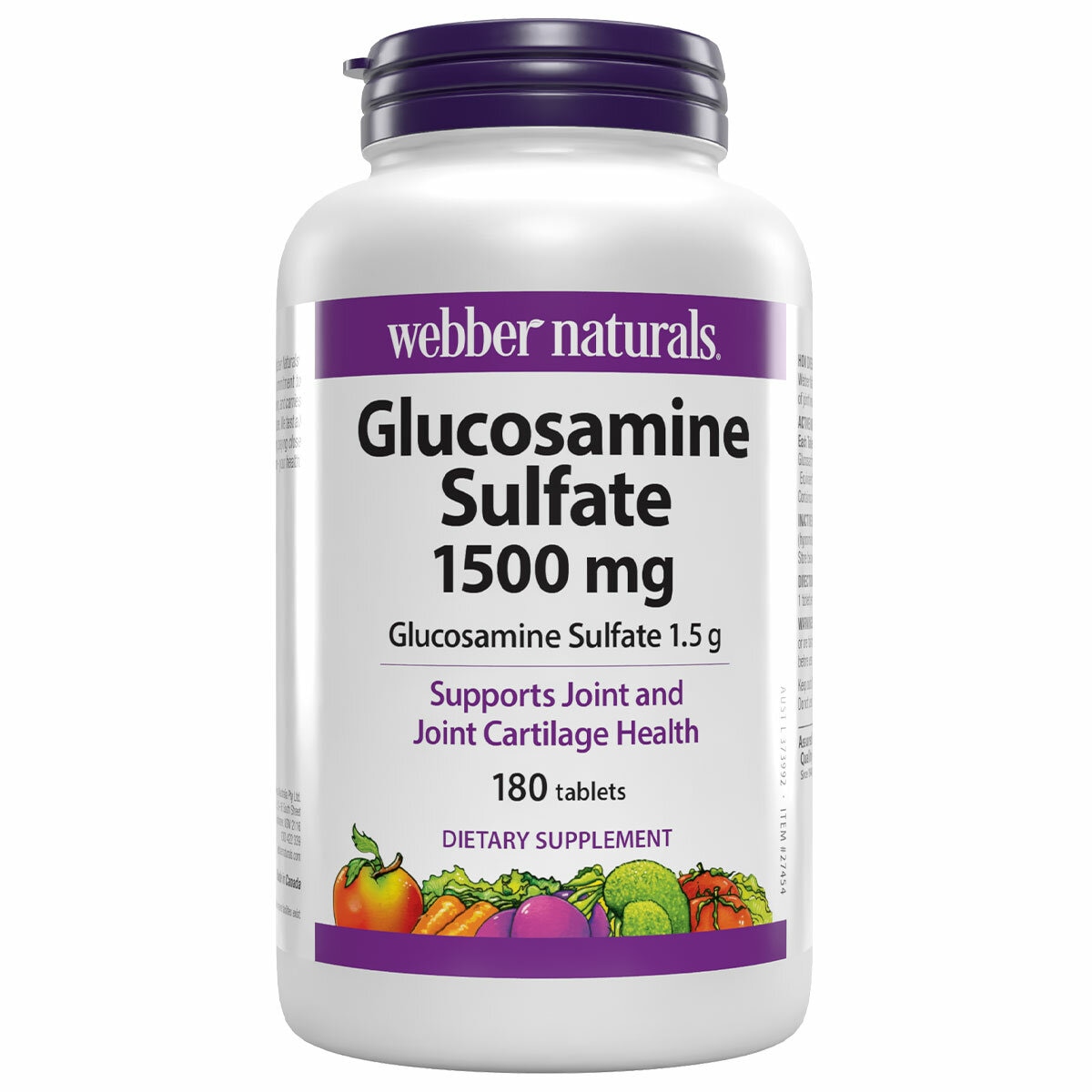 Webber Naturals Glucosamine Sulfate 1500mg 180 Tablets
