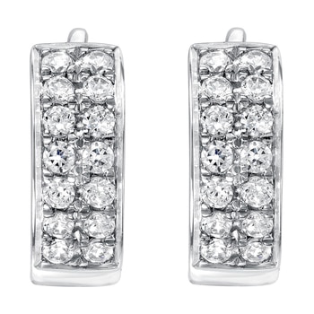 18KT White Gold Round Brilliant Cut 0.24ctw Diamond Earrings