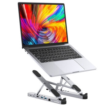 mbeat Stage P5 Portable Laptop Stand With USB-C Docking Station MB-STD-P5GRY