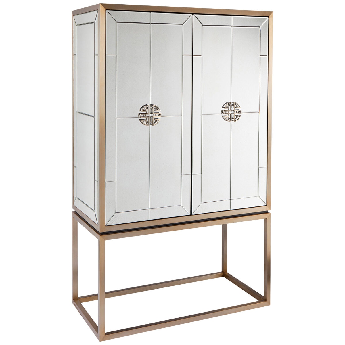 Cafe Lighting and Living Rochester II Mirrored Bar Cabinet Antique