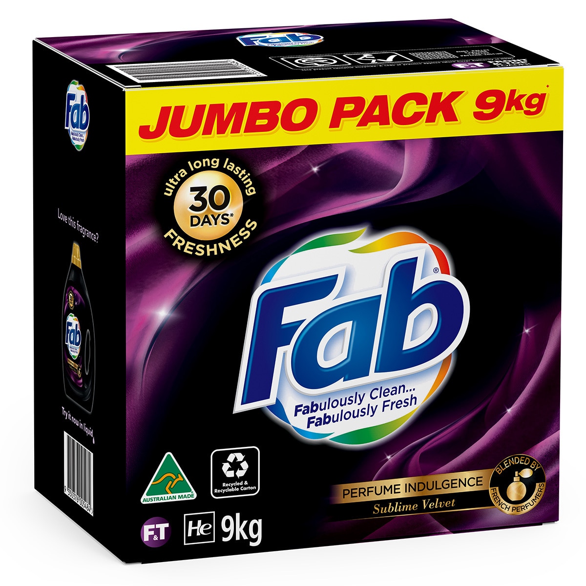 Fab Sublime Velvet Powder Laundry Detergent 9kg Costco