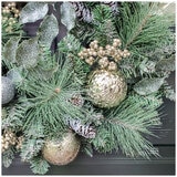 Pre-Lit Decorated Holiday Artificial Wreath 61cm