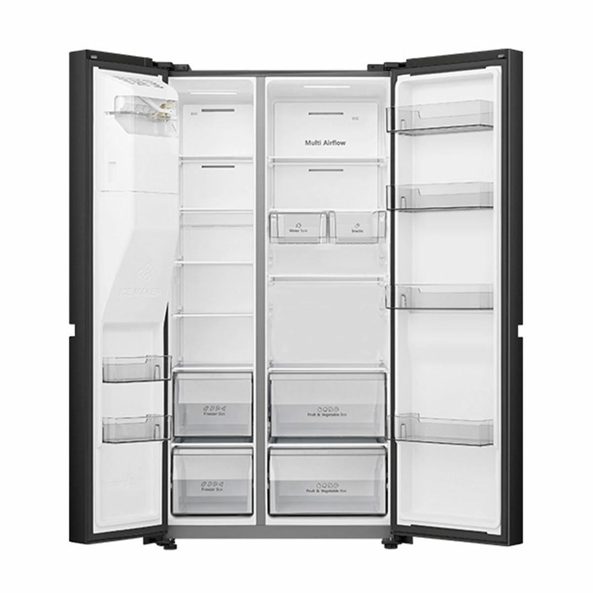 Hisense 632L Side By Side Fridge Black HRSBS633BW Hisense 632L Side By Side Fridge Black HRSBS633BW