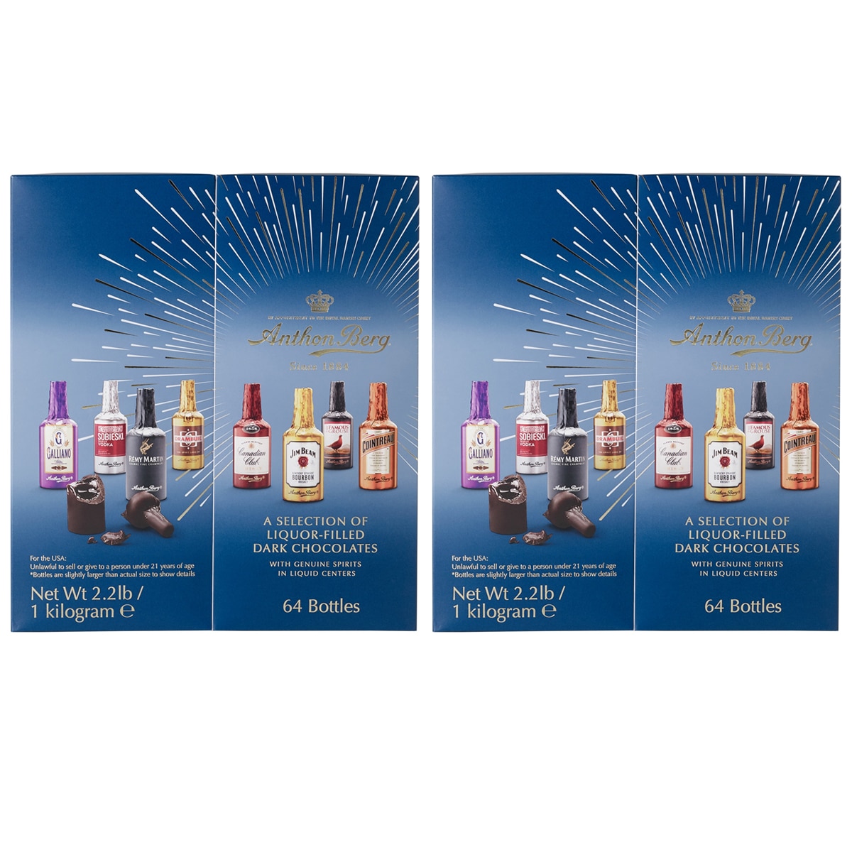 Anthon Berg Liquor Filled Chocolate 2 x 1 kg