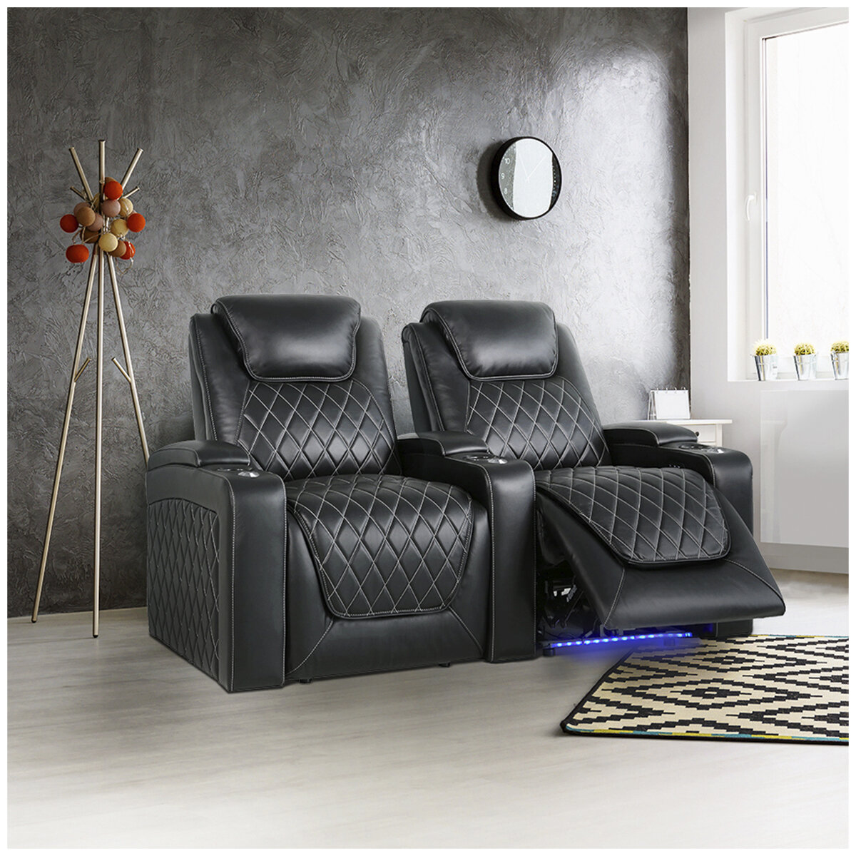 Valencia Home Theatre Oslo Edition 2 Seater Black