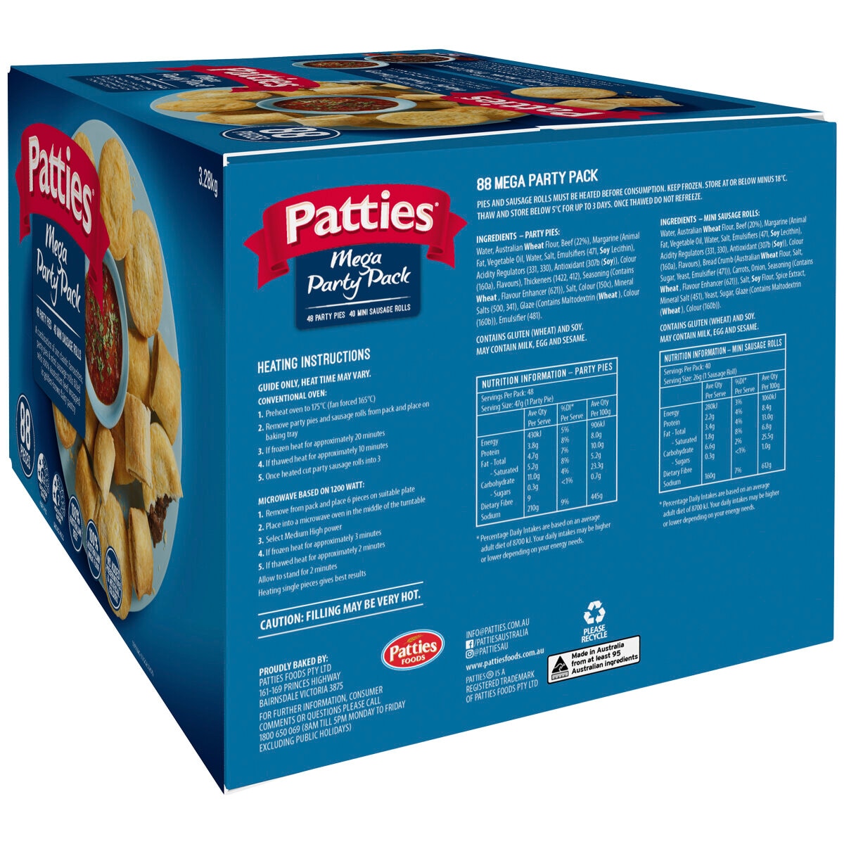 Patties Mega Party Pack 3.28kg, 88 Piece