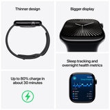 Apple Watch Series 10 GPS 42mm Jet Black Aluminium Case with Black Sport Band S/M