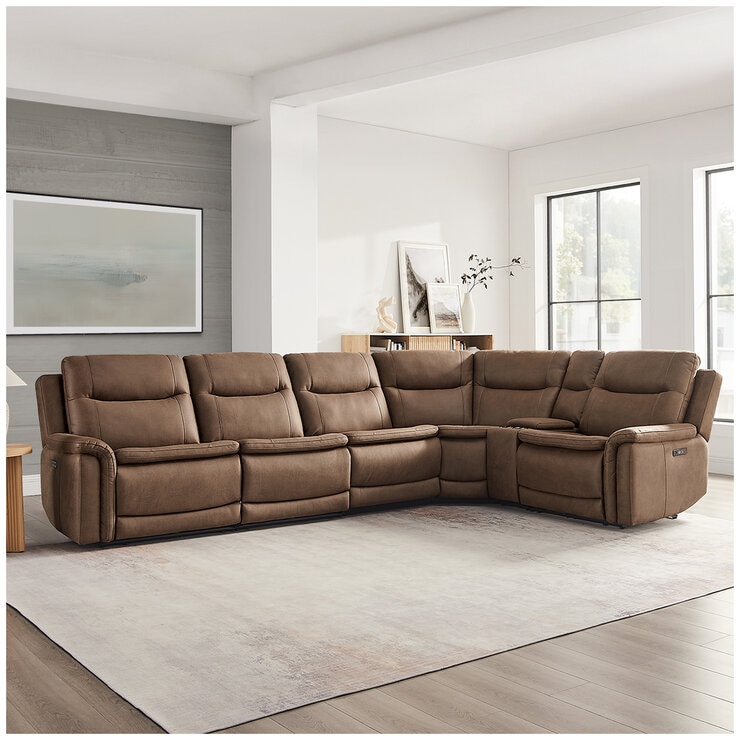 GilmanCreek Fabric Power Reclining Sectional With Power Headrests