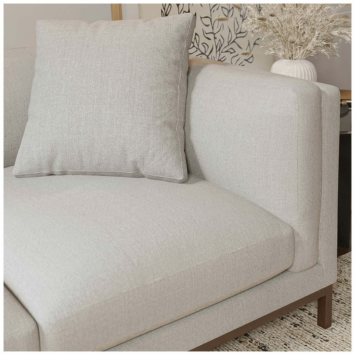 Valencia Bergen Fabric Sectional Lounge Left Chaise Beige Valencia Bergen Fabric Sectional Lounge Left Chaise Beige