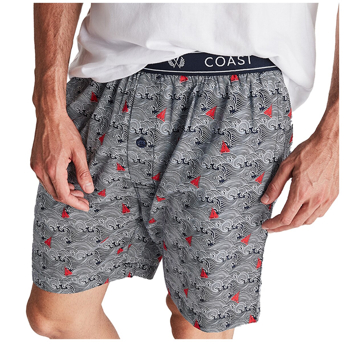 Coast Men's Sleep Set Summer - White Wave