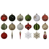 CGH Holiday Ornament Assortment 80 Piece Set Red And Green CGH Holiday Ornament Assortment 80 Piece Set Red And Green