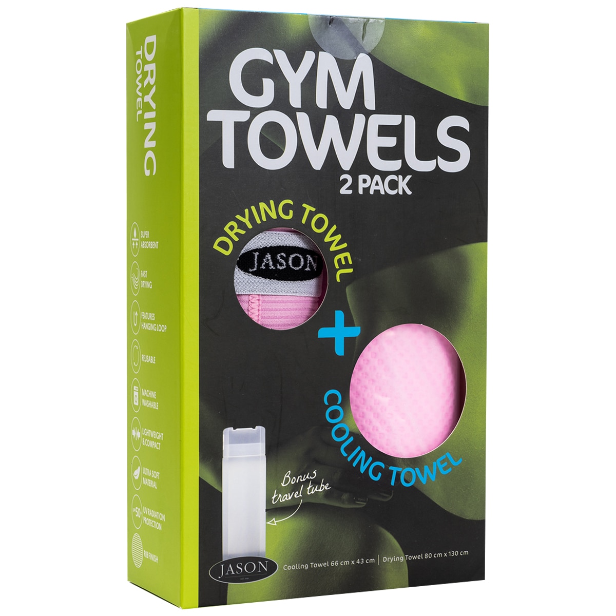Jason Gymtowel 2 pack - Pink