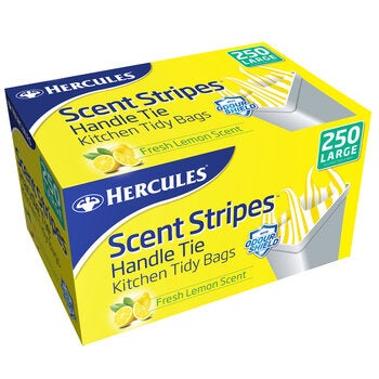Hercules Large Kitchen Tidy Bags Fresh Lemon Scent 250 Piece