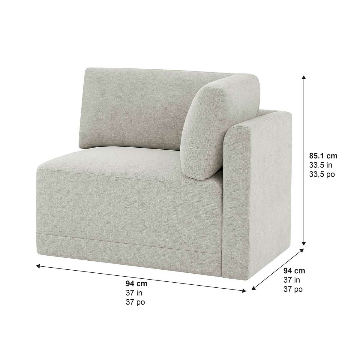 Thomasville 6PC Fabric Modular Sectional with Ottoman Light Grey