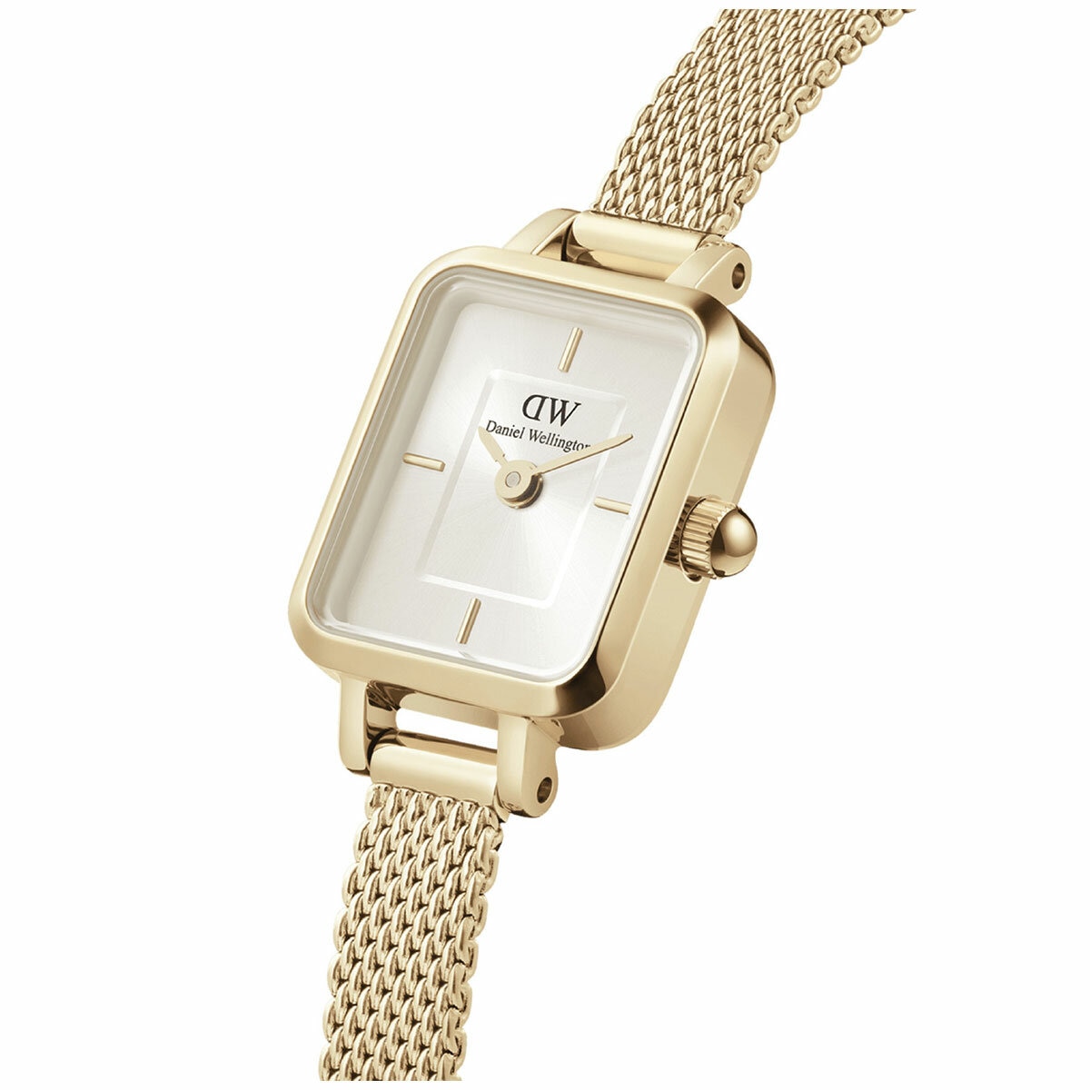 Daniel Wellington Quadro Mini Champagne Dial Evergold Mesh Strap Women's Watch DW00100656 Daniel Wellington Quadro Mini Champagne Dial Evergold Mesh Strap Women's Watch DW00100656