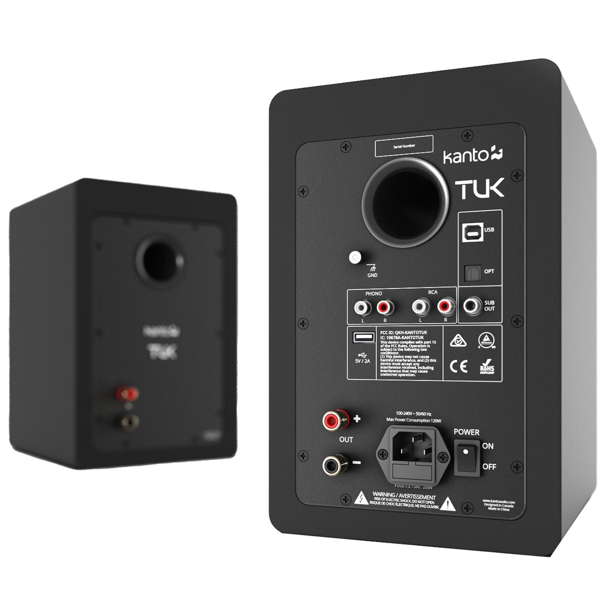 Kanto TUK 260W Powered Bookshelf Speakers Matte Black KO-TUKMB-I