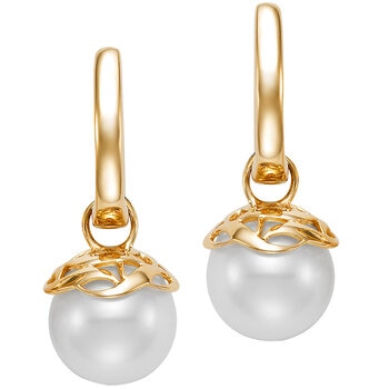 14KT Yellow Gold 9.0-9.5mm Cultured Freshwater Pearl Earrings
