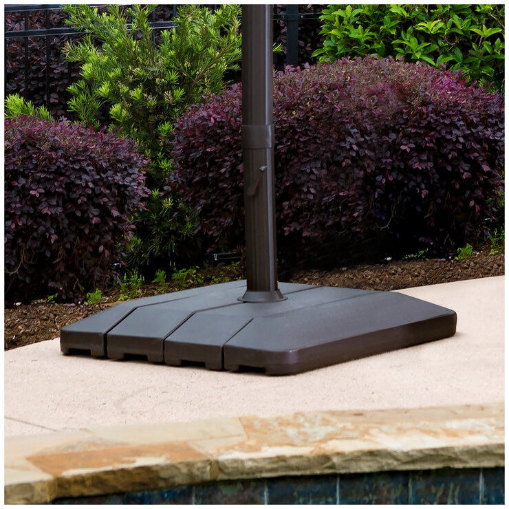 Atleisure Solar Led Cantilever Umbrella 10FT with Base Pebble Atleisure Solar Led Cantilever Umbrella 10FT with Base Pebble