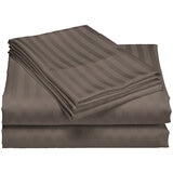 Royal Comfort 1200 TC Damask Stripe Cotton Blend Quilt Cover Queen Set Pewter