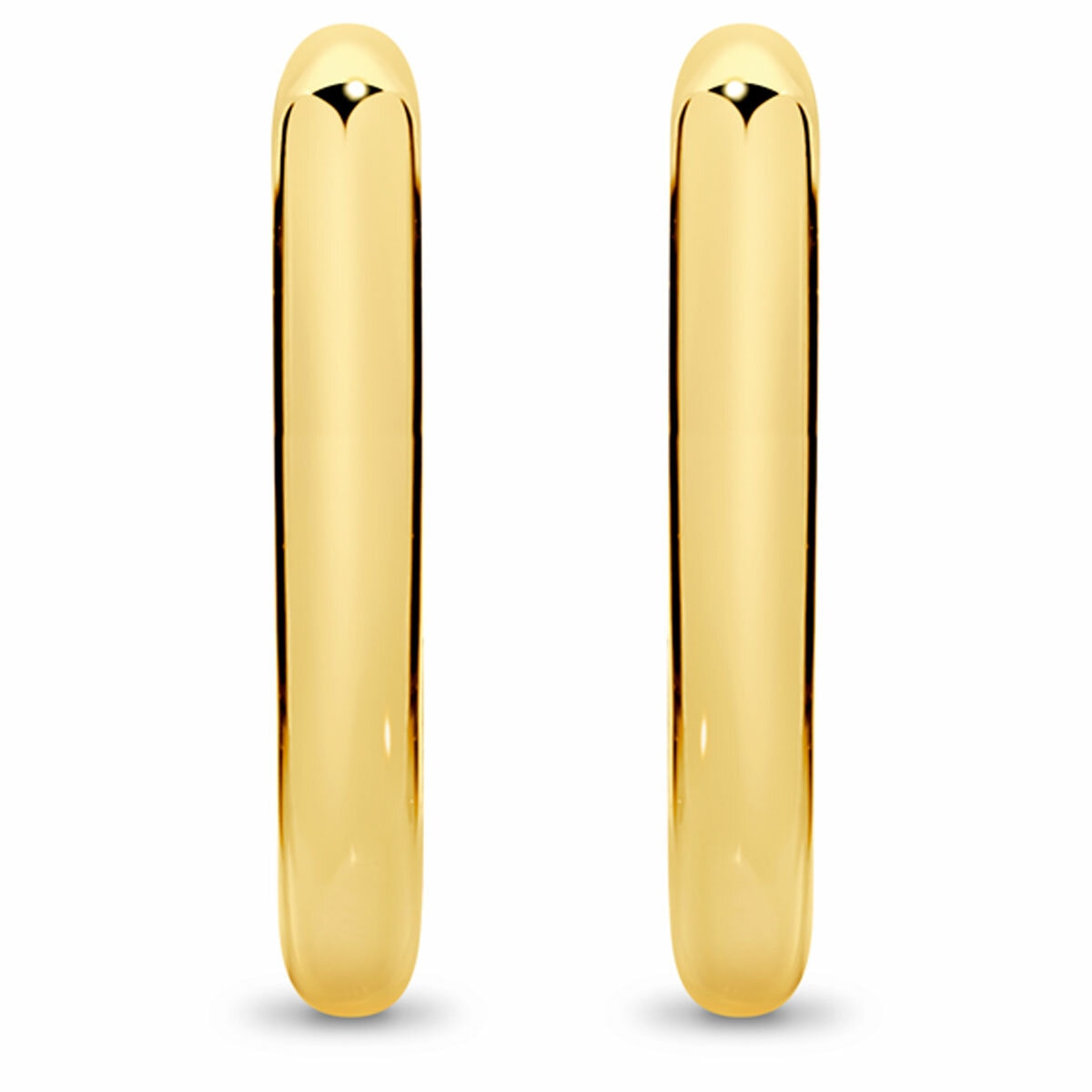 18KT Yellow Gold Paperclip Huggie Earrings