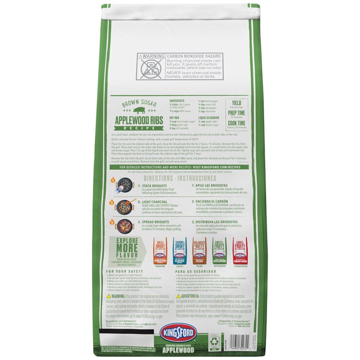 Kingsford Applewood Charcoal Briquets 2 x 7.26 kg