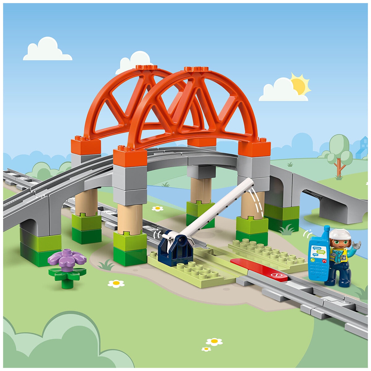 LEGO DUPLO Town Train Bridge and Tracks Expansion Set 10426