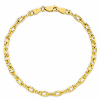 18KT Yellow Gold Paperclip Bracelet 6.8g