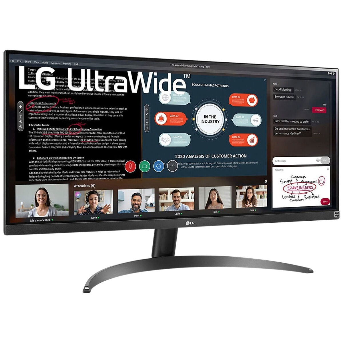 LG 29 Inch 219 UltraWide Full HD IPS Monitor with AMD FreeSync 29WP500-B