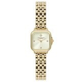 Olivia Burton Grosvenor Mini Ionic Plated Thin Gold Steel Ivory Dial Ladies Watch 24000257