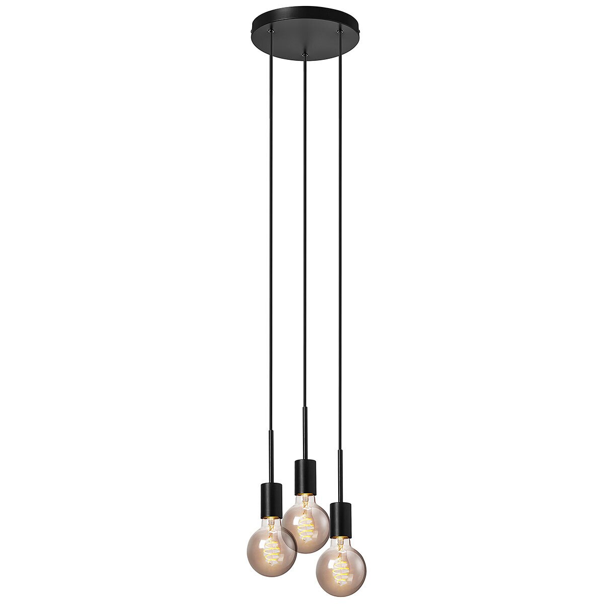 Nordlux Paco 3 Light Pendant Black Metal E27