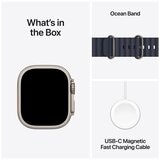 Apple Watch Ultra 2 GPS + Cellular 49mm Natural Titanium Case With Navy Ocean Band