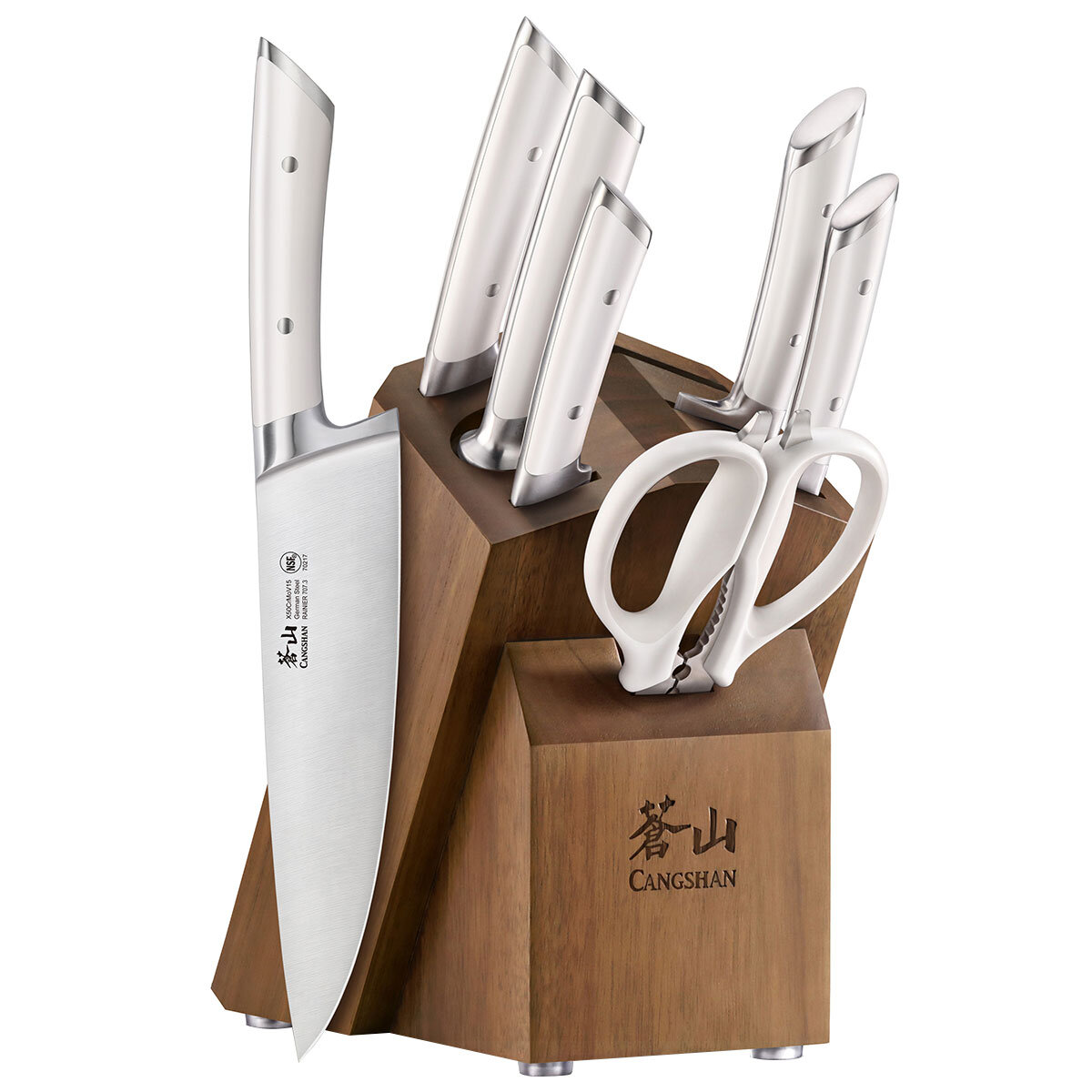 Cangshan Rainer Series Knife Block 8 Piece Set White
